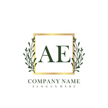 AE Initial beauty floral logo template vector