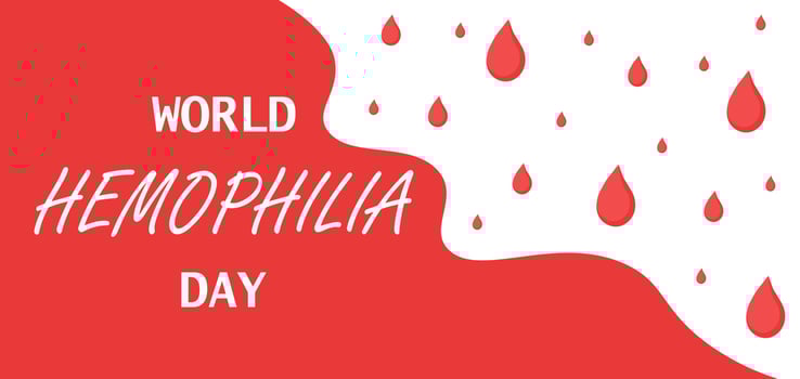 World Hemophilia Day. Awareness poster with red paper cut blood drop. Template for background, banner, card, poster with text inscription vector