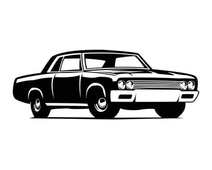 american car silhouette logo. isolated white background view from side. Best for logo, badge, emblem, icon, sticker design, car industry. available in eps 10. vector