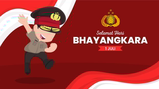 Bhayangkara Day banner vector