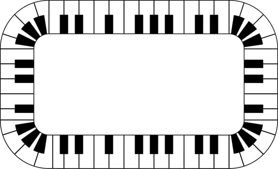 outline rectangular piano frame with copy space for your text or design vector