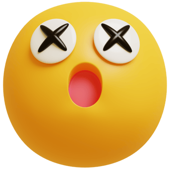 Yellow face wow emoji. Surprised, shocked emoticon. 3D render illustration. png