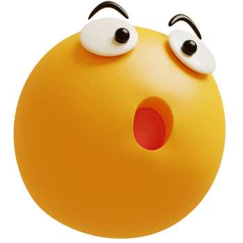 Yellow face wow emoji. Surprised, shocked emoticon. 3D render illustration. png