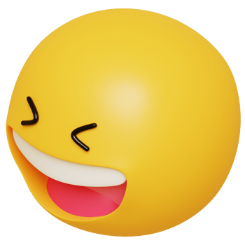 3D smile emoji.Happy, funny cute character.3D render illustration. png