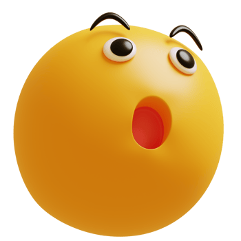 Yellow face wow emoji. Surprised, shocked emoticon. 3D render illustration. png