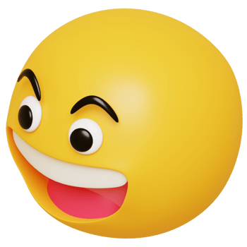 3D smile emoji.Happy, funny cute character.3D render illustration. png