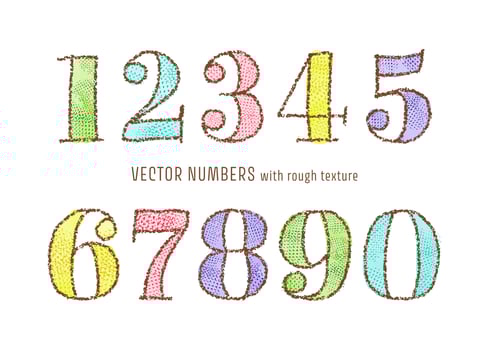 hand drawn vector doodle numbers