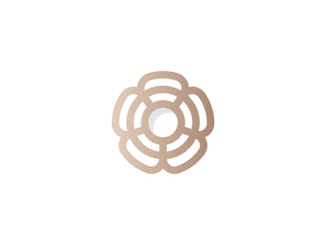 Beauty flower Logo design vector template. Yoga meditation logomark illustration. Can representing spa, hotel, boutique, floral, mandala, star, eco.