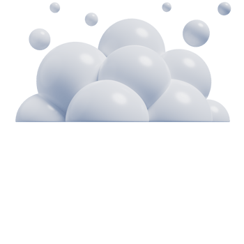 White 3d clouds.Soft round cartoon fluffy clouds icon. 3d render illustration png
