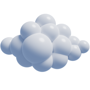 White 3d clouds.Cartoon fluffy clouds icon. 3d render illustration. png
