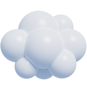 White 3d clouds.Cartoon fluffy clouds icon. 3d render illustration. png