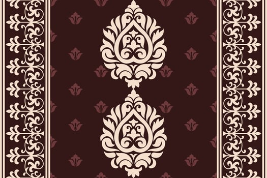 Ethnic pattern. Bandana Print. Silk neck scarf or kerchief. Design for Saree, Patola, Sari, Dupatta, textile. Tile patterns. Aztec style. Floral vintage. Bohemian Indian motif style. Clothing. Vector. vector