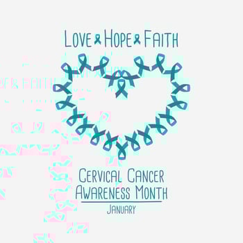 Banner with Cervical Cancer Awareness Ribbon. Design Template for Info-graphics or Websites Magazines vector