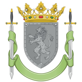 Medieval Coat of Arms with rampant lion vector