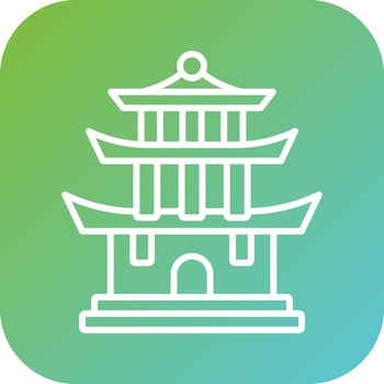 Pagoda Vector Icon Style