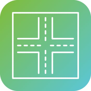 Four Way Intersection Vector Icon Style