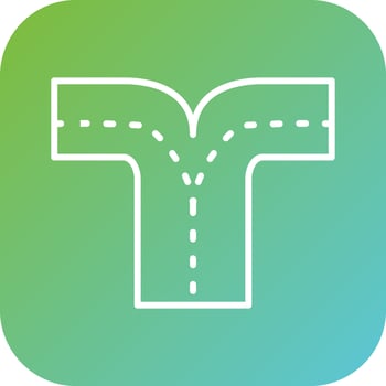 Road Split Vector Icon Style