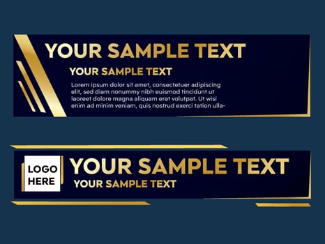 Gold Banner lower third luxury news headline Pack Vector