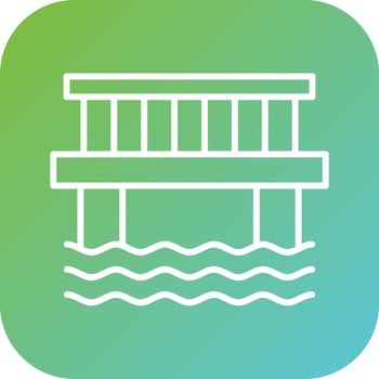 Water Bridge Vector Icon Style