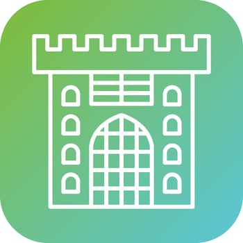 Castle Gate Vector Icon Style