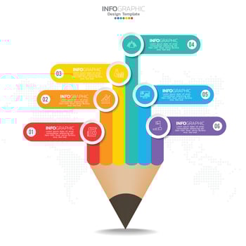 Infographic with 6 steps, options, parts, steps or processes. vector