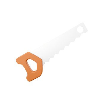 3D rendering Hand saw in. 3d render hand saw, icon. png