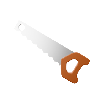 3D rendering Hand saw in. 3d render hand saw, icon. png