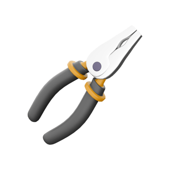 3D rendering of pliers with plastic handles. 3d rendering icon. png