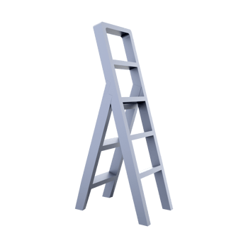 3D rendering Light folding ladder on white background. 3D rendering folding ladder icon. png