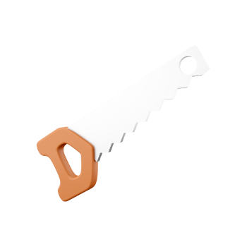 3D rendering Hand saw in. 3d render hand saw, icon. png