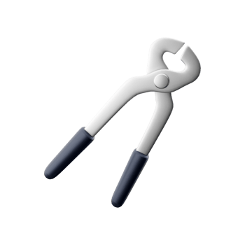 3D rendering of a technical electrical cutting pliers. 3d rendering cutting plier icon. png