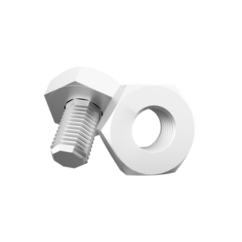 3d illustration hexagon bolts. 3D illustration hexagon bolt, icon. png