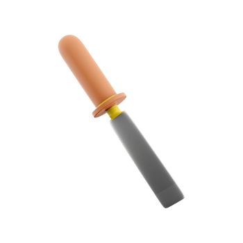 3D render chisel with wooden handle isolated on white background with clipping path. 3D illustration of repair and construction tool. png