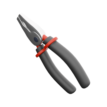 3D rendering of pliers with plastic handles on a white background. 3d rendering icon. png
