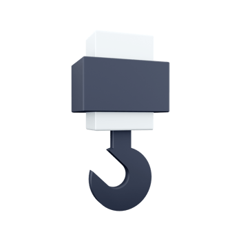 Crane hook 3D render icon. Isolated on white background. 3d render crane icon png
