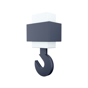 Crane hook 3D render icon. Isolated on white background. 3d render crane icon png