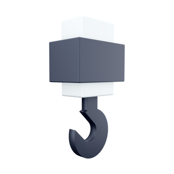Crane hook 3D render icon. Isolated on white background. 3d render crane icon png
