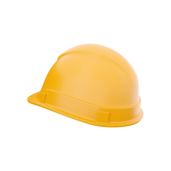 3d render Yellow hard hat, safety helmet isolated on white. 3d illustration. 3d rendering yellow helmet. png