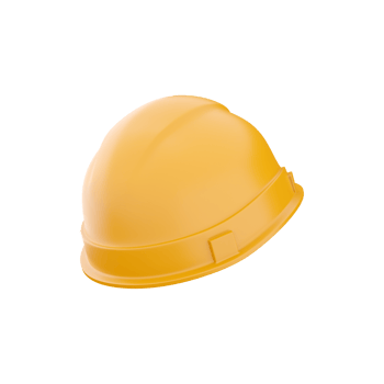 3d render Yellow hard hat, safety helmet isolated on white. 3d illustration. 3d rendering yellow helmet. png