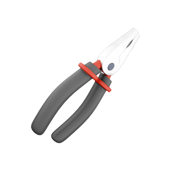 3D rendering of pliers with plastic handles on a white background. 3d rendering icon. png