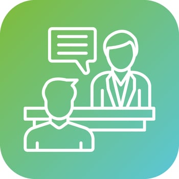 In Person Interview Vector Icon Style
