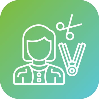 Hair Stylist Female Vector Icon Style