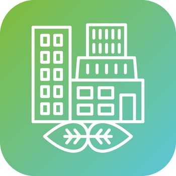 Green City Vector Icon Style