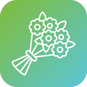Flower Bouquet Vector Icon Style
