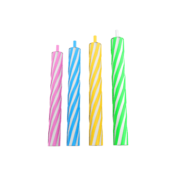 3d rendering colorful cake candles icon. 3d render yellow pink blue pink birthday candles icon. Colorful cake candles. png