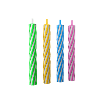 3d rendering colorful cake candles icon. 3d render yellow pink blue pink birthday candles icon. Colorful cake candles. png