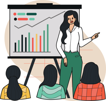 Women Entrepreneurs and Conferences illustration in doodle style png