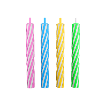 3d rendering colorful cake candles icon. 3d render yellow pink blue pink birthday candles icon. Colorful cake candles. png