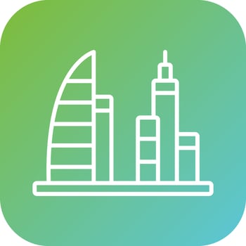 Dubai Scenery Vector Icon Style