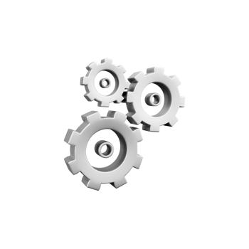 3D render gear icon. Unique 3d setting icon, simple 3d model set gear icon on white backgroun. png